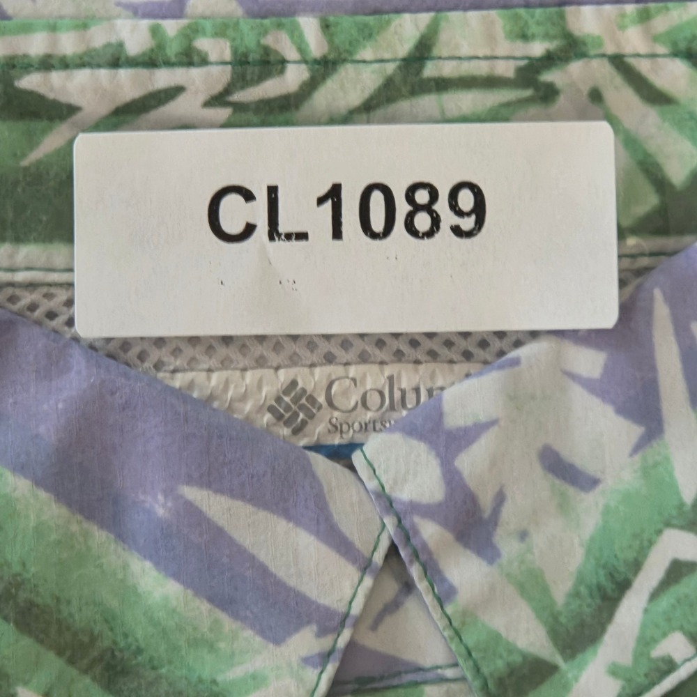 Columbia PFG Mens XL Purple Green‎ Tropical Fish Bamboo Fishing Shirt FM1039 - Picture 11 of 12